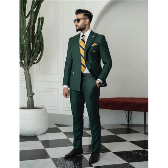 Men's Stripe Tie Silk Woven Necktie Pocket Square Cufflink Set Formal Business - Picture 3 of 7